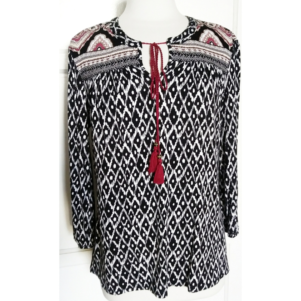 CB boho tie front top